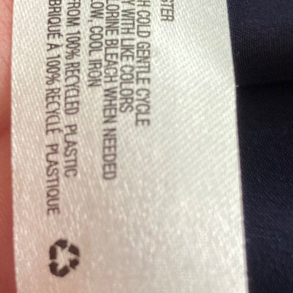 Gap mini shift dress. Navy with pink trim. Size Large - Picture 3 of 3